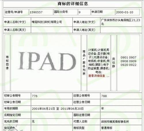 ipad商標